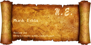 Munk Edda névjegykártya